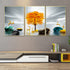 The Golden Glory Framed Canvas Wall Painting Set of 3